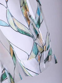 Trendy women's blouse with abstract pattern and button placket – Marlene-White-XS-State of Style