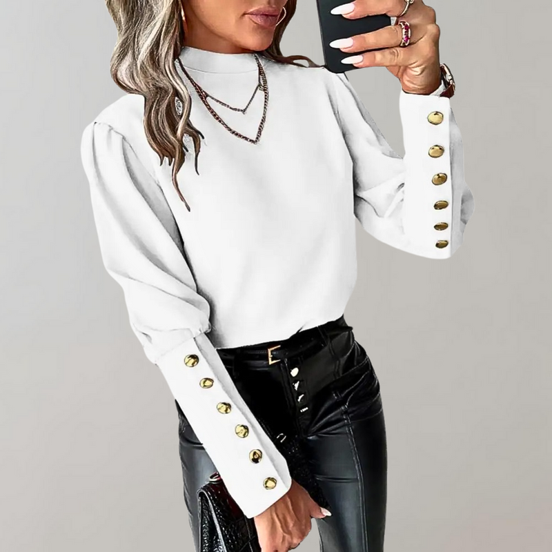Trendy Women's Blouse with Lace - Clara-White-S-State of Style