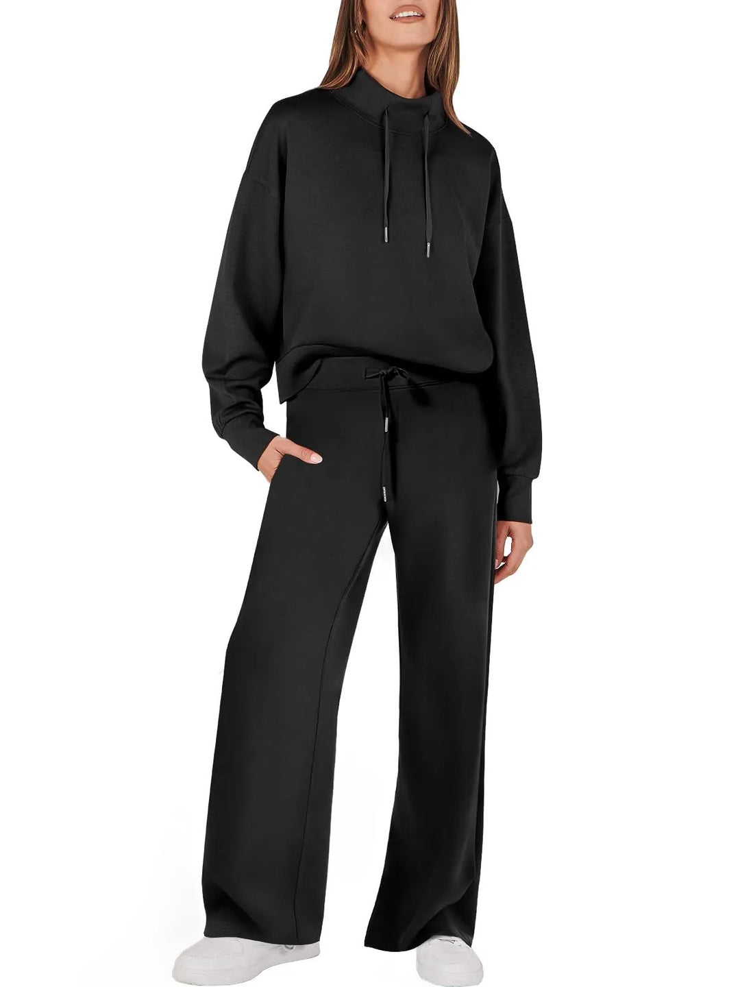 Trendy Women's Clothing Set - UrbanEase-Black-S-State of Style