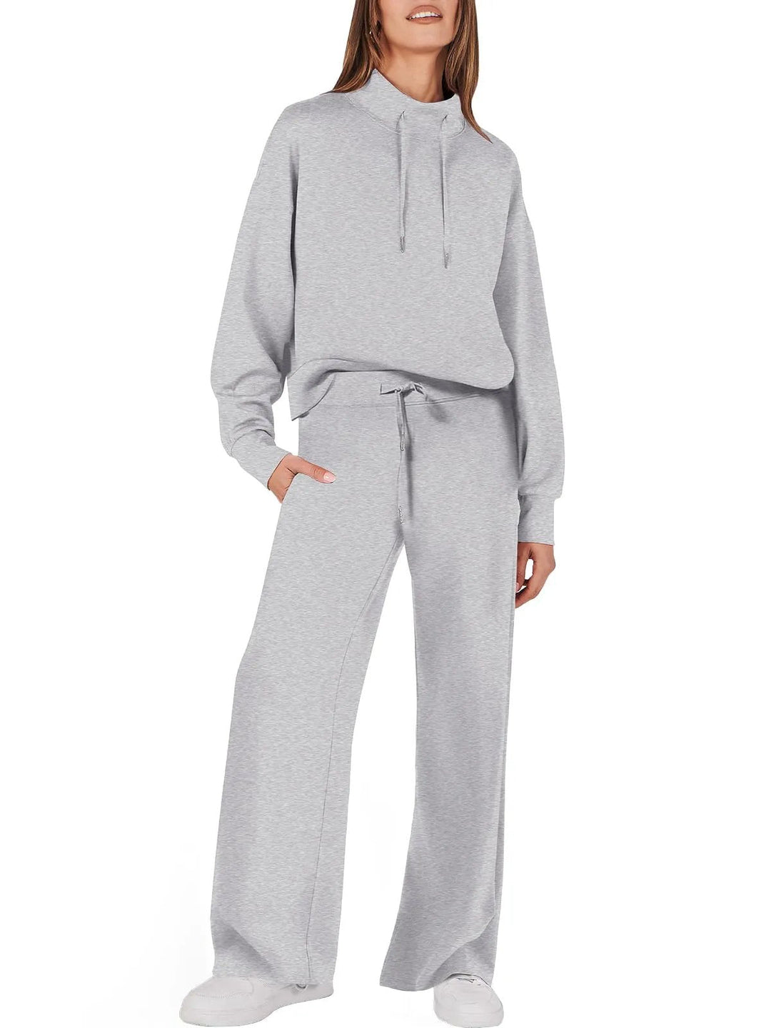 Trendy Women's Clothing Set - UrbanEase-Grey-S-State of Style