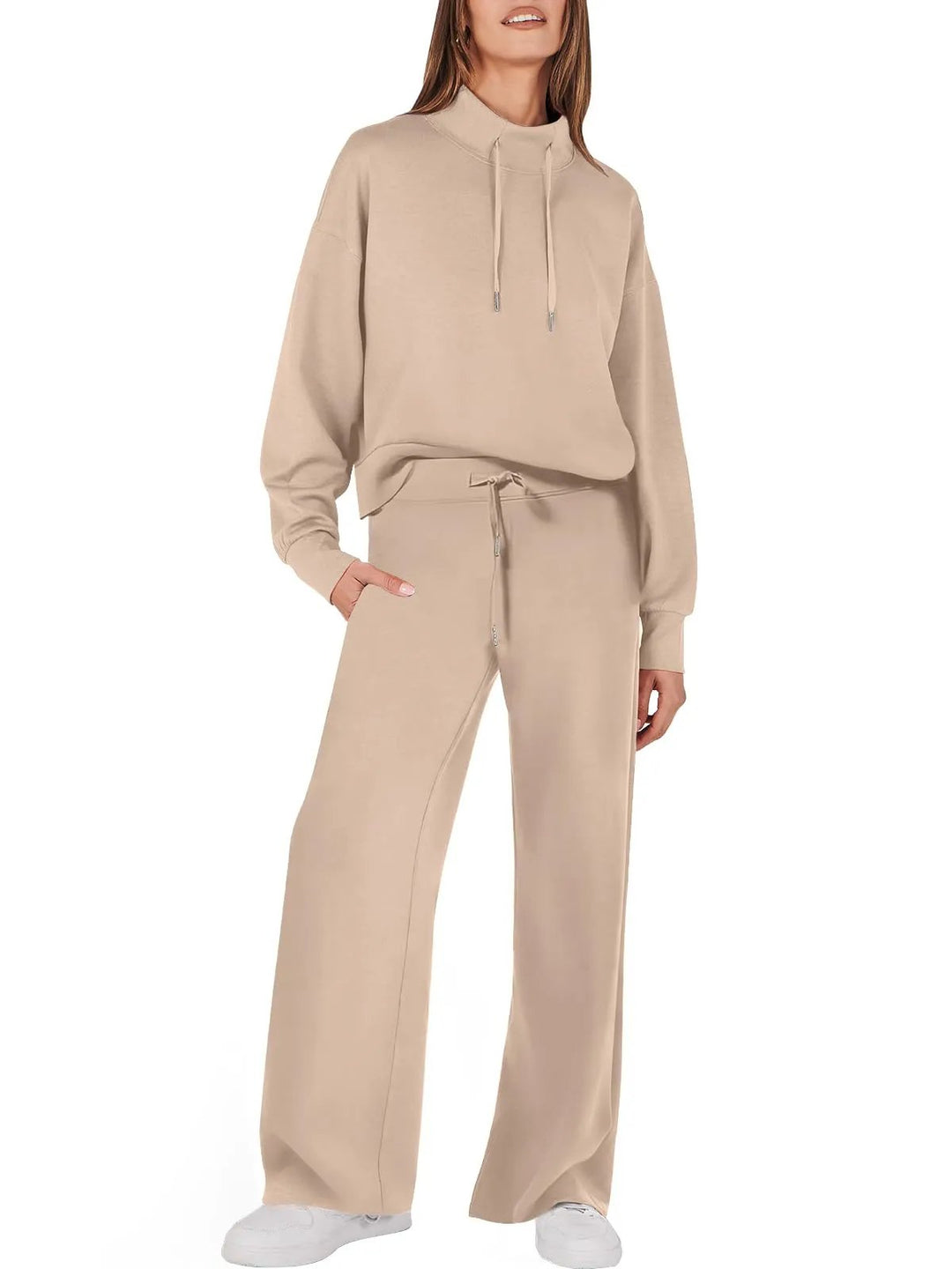 Trendy Women's Clothing Set - UrbanEase-Khaki-S-State of Style