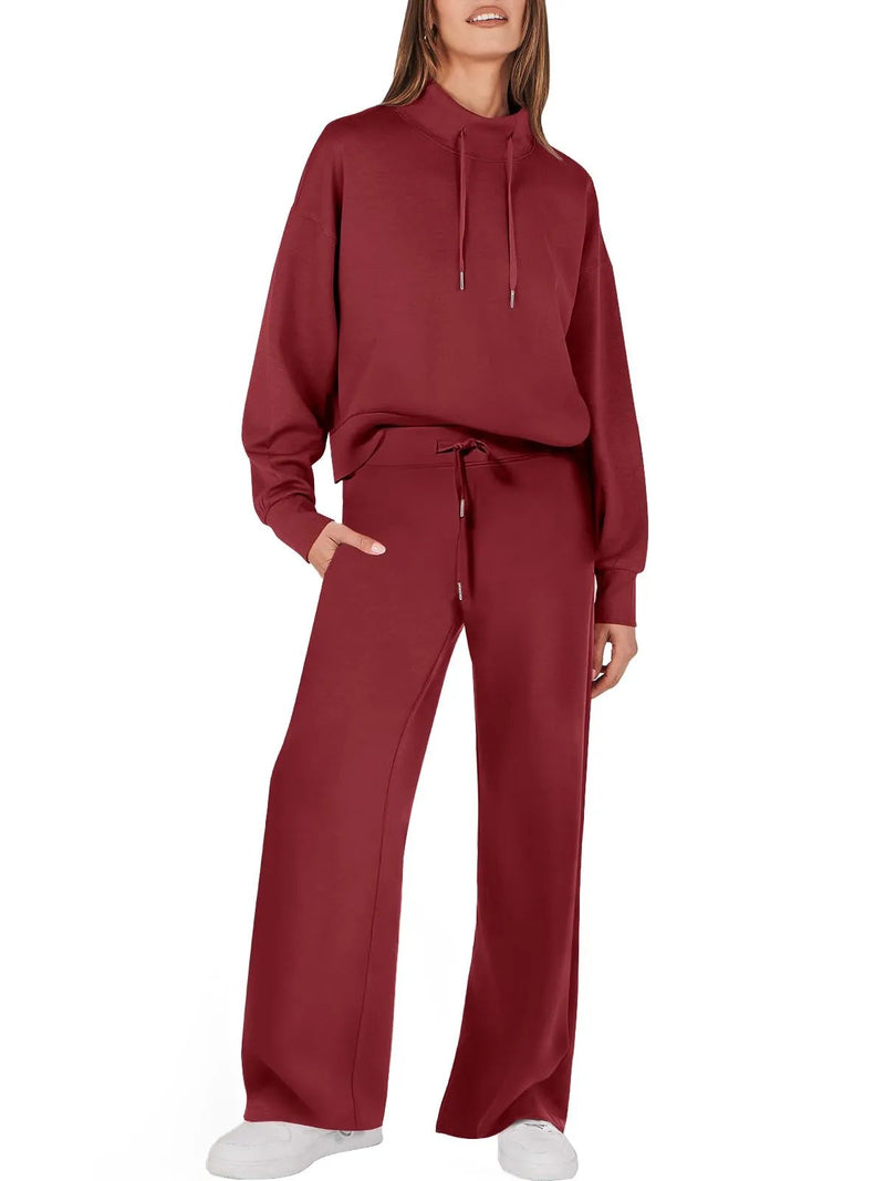 Trendy Women's Clothing Set - UrbanEase-Red-S-State of Style
