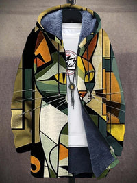 Trendy Women's Coat with Artistic Print - Isa-Style 6-S-State of Style