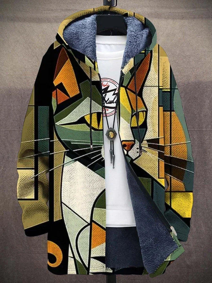 Trendy Women's Coat with Artistic Print - Isa-Style 6-S-State of Style