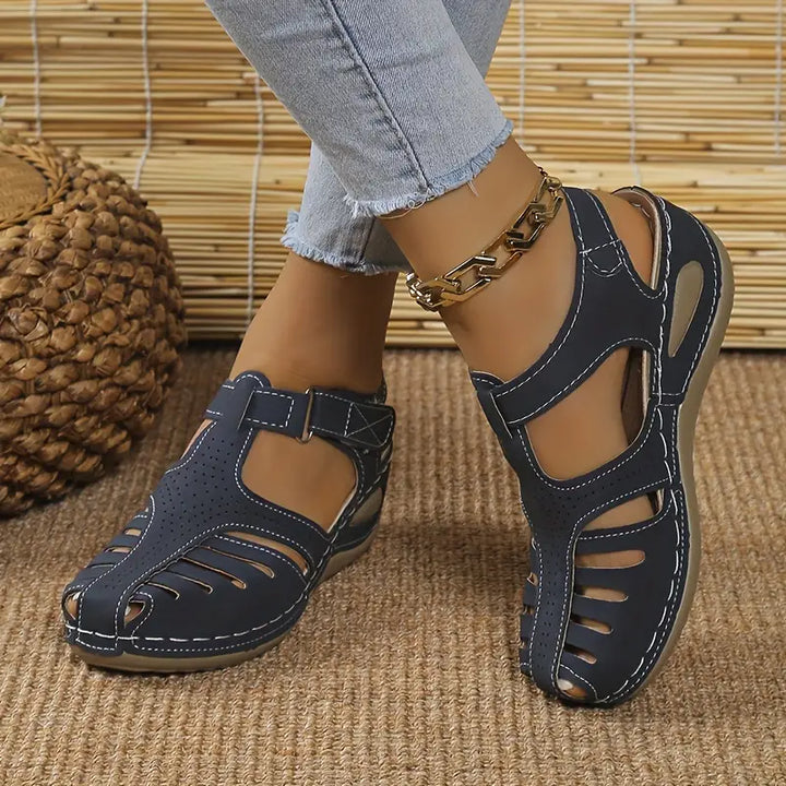 Trendy women's comfort sandals with orthopedic support – Mirella-Blue-3-State of Style
