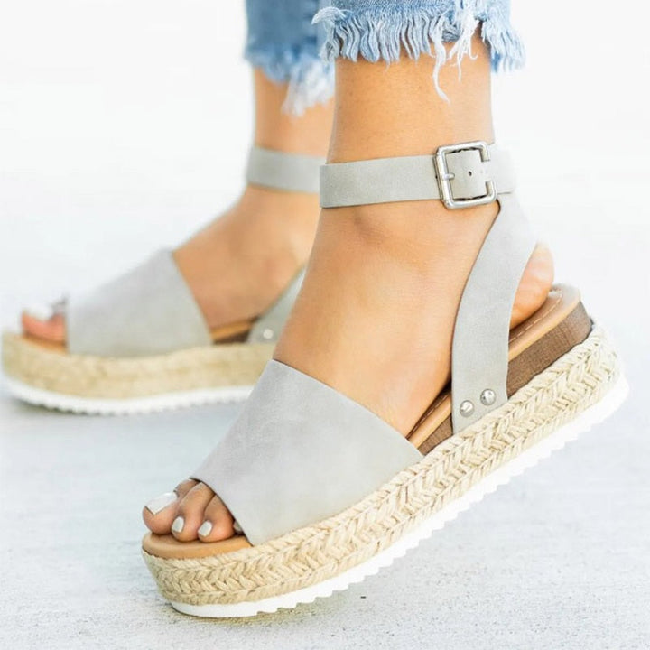 Trendy women's high heel sandals with zipper – Leona-Gray-3-State of Style