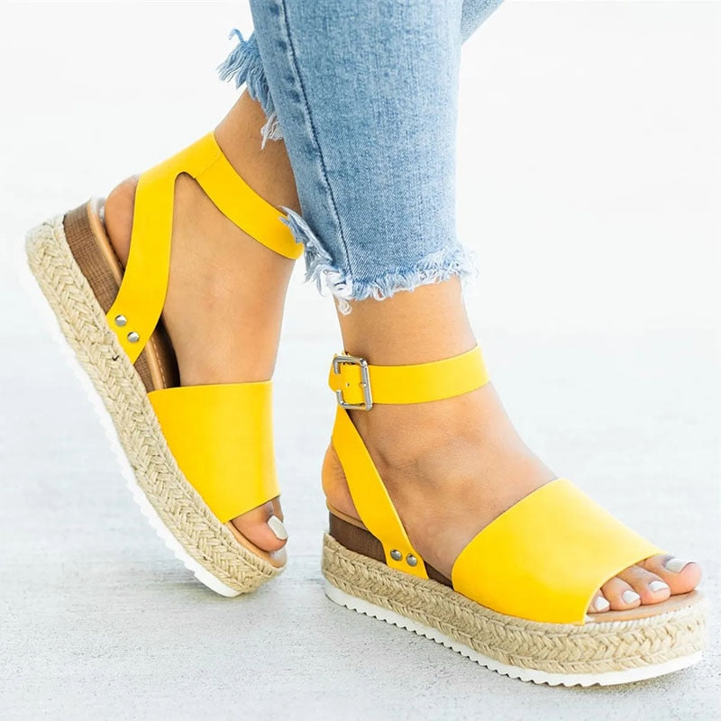 Trendy women's high heel sandals with zipper – Leona-Yellow-3-State of Style