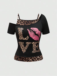Trendy Women's Off-Shoulder Shirt with Leopard Print - Zaria-L-State of Style