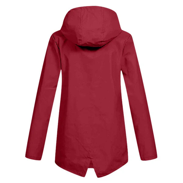 Trendy Women's Rain Jacket with Hood - Liora-Beige-S-State of Style