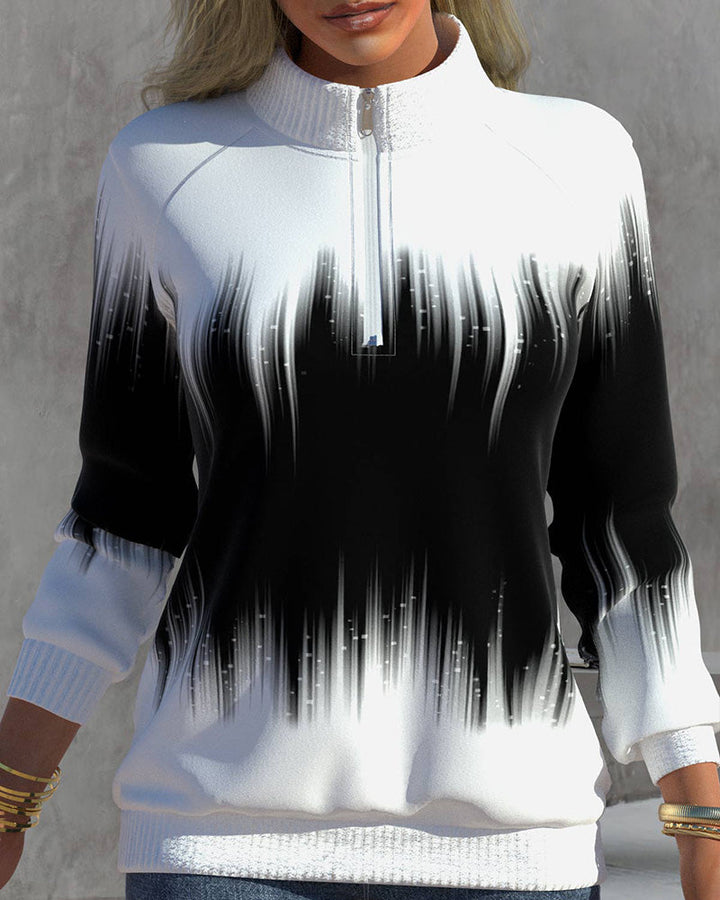 Trendy Women's Sweater with Zip - Aurora-Black-S-State of Style