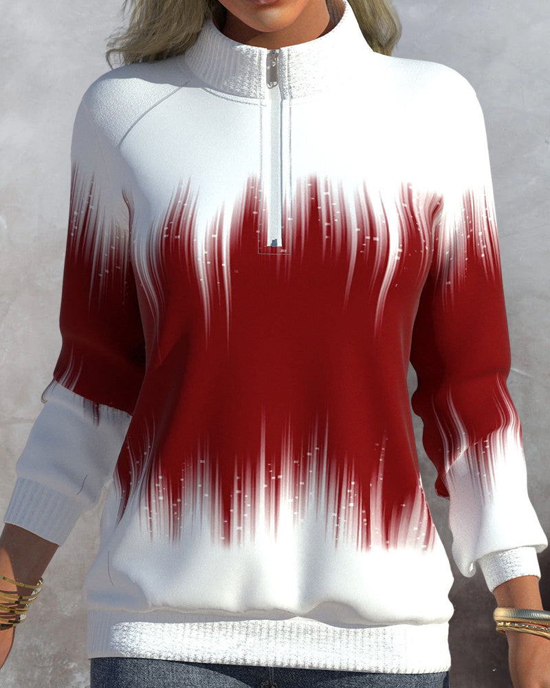 Trendy Women's Sweater with Zip - Aurora-Red-S-State of Style