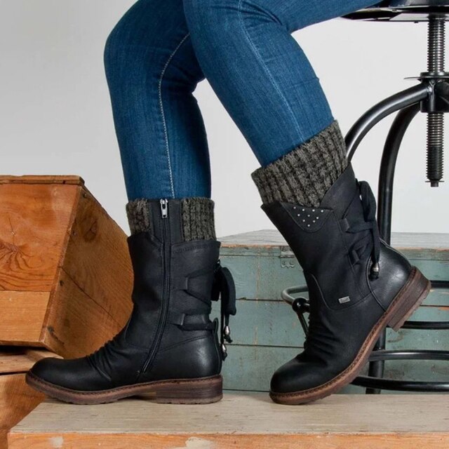 Trendy Women's Winter Boots - Sienna-Black-4-State of Style