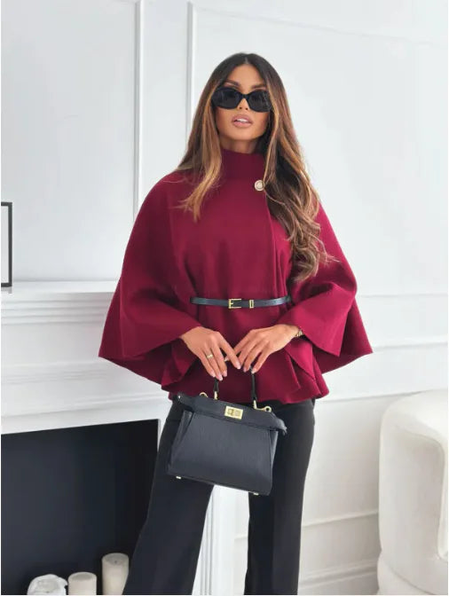 Trendy Wool Women's Coat - Sophia-Red-S-State of Style