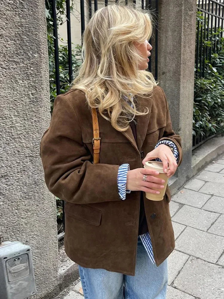 Trendy Woolen Women's Coat - Anna-Brown-S-State of Style