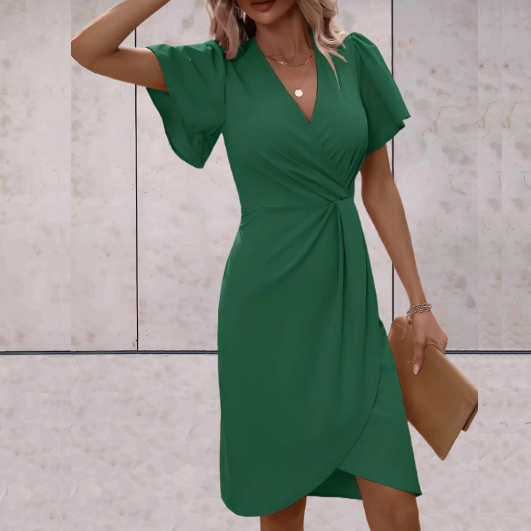 Trendy Wrap Dress - Serafina-Red-XS-State of Style