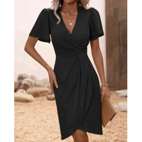 Trendy Wrap Dress - Serafina-Red-XS-State of Style