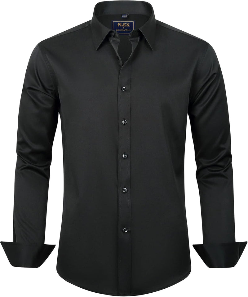 Trendy Wrinkle-Free Men's Shirt - Tom-Black-S-State of Style