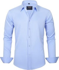 Trendy Wrinkle-Free Men's Shirt - Tom-Blue-S-State of Style