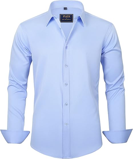 Trendy Wrinkle-Free Men's Shirt - Tom-Blue-S-State of Style