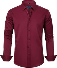 Trendy Wrinkle-Free Men's Shirt - Tom-Burgundy-S-State of Style