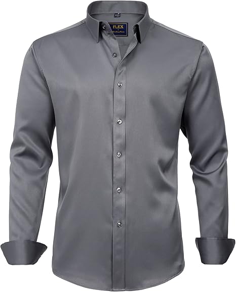 Trendy Wrinkle-Free Men's Shirt - Tom-Grey-S-State of Style