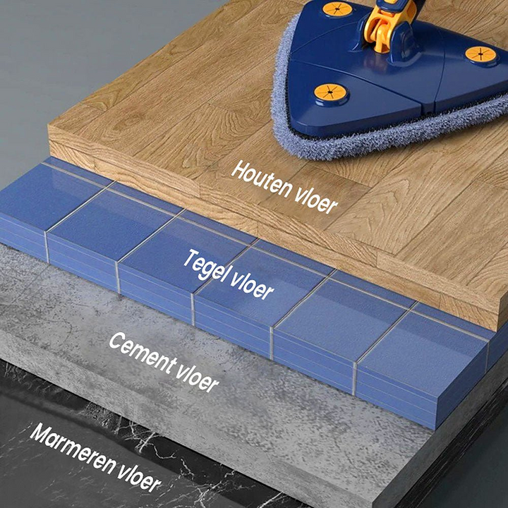 Triangular Mop - CleanReach-Blue + Free 4 Microfiber Cloths-State of Style