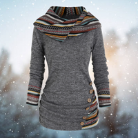 Tribal Hoodie with Geometric Pattern – Naïma-Grey-S-State of Style