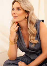 Triple Heart Pendant Earrings-Gold-plated-State of Style
