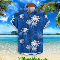 Tropical Crane Hawaiian Shirt in Plus Size-Blue-2XL-State of Style