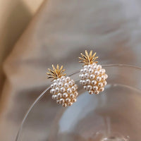 Tropical Pineapple and Pearl Earrings - Leilani-State of Style