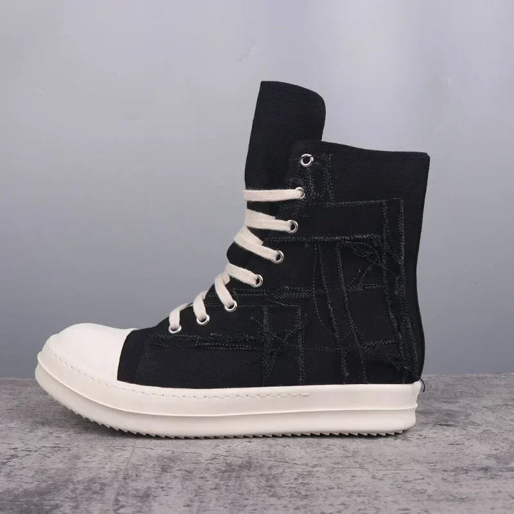 Twinkle Toes Sneakers – Retro Pink Canvas High & Low-Cut Shoes-High-Cut Black-AU 3.5-State of Style