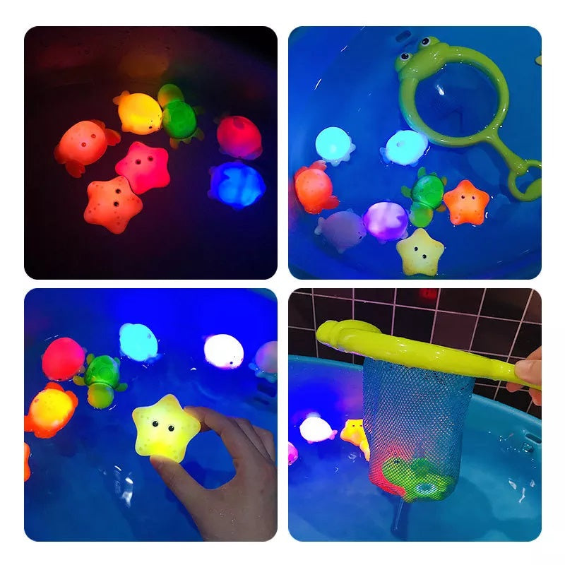 Twinkling Bath Buddies Set - Theodore-4 Bath Toys + Scoop Net-State of Style