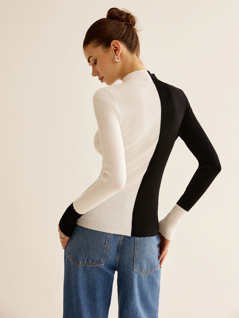 Two-Coloured Sweater for Women - Eloise-XS-State of Style