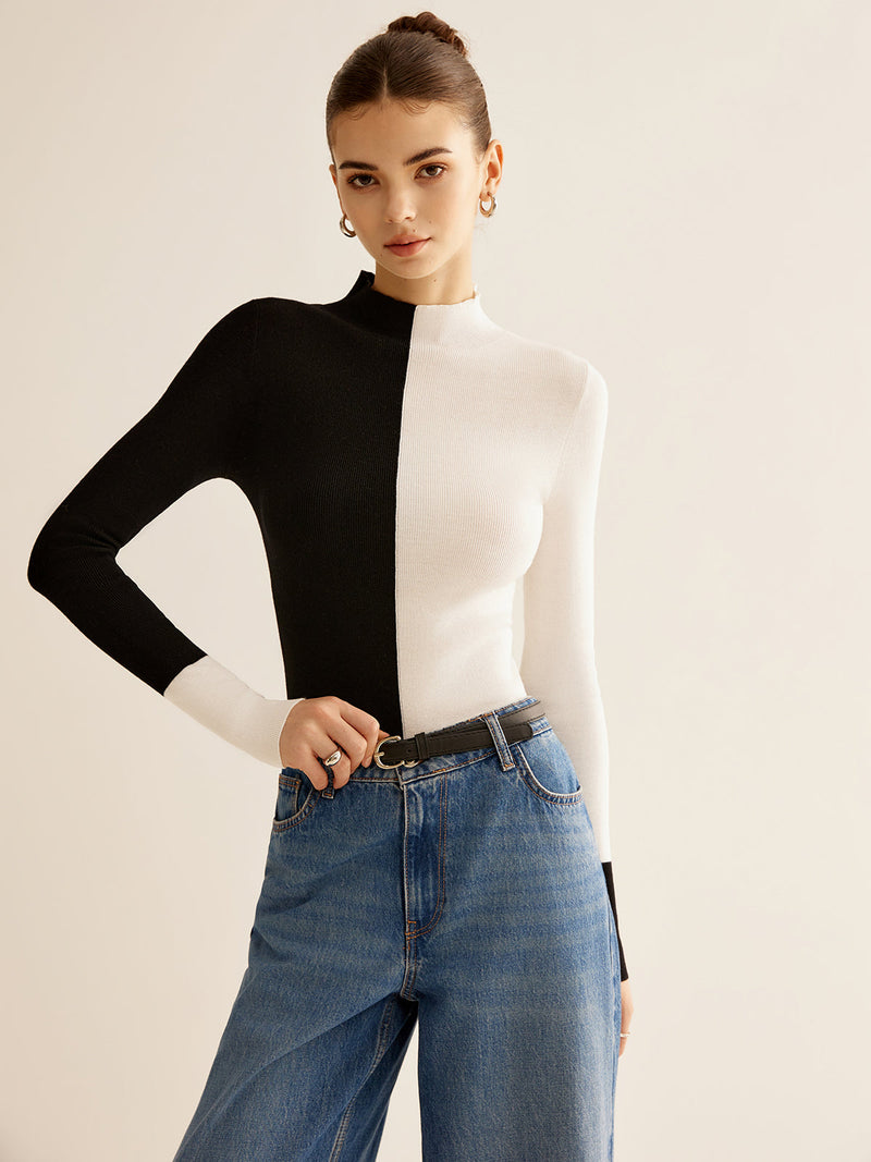 Two-Coloured Sweater for Women - Eloise-XS-State of Style