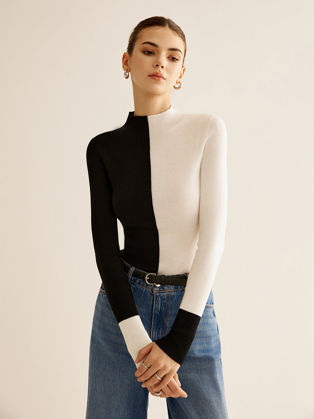 Two-Coloured Sweater for Women - Eloise-XS-State of Style