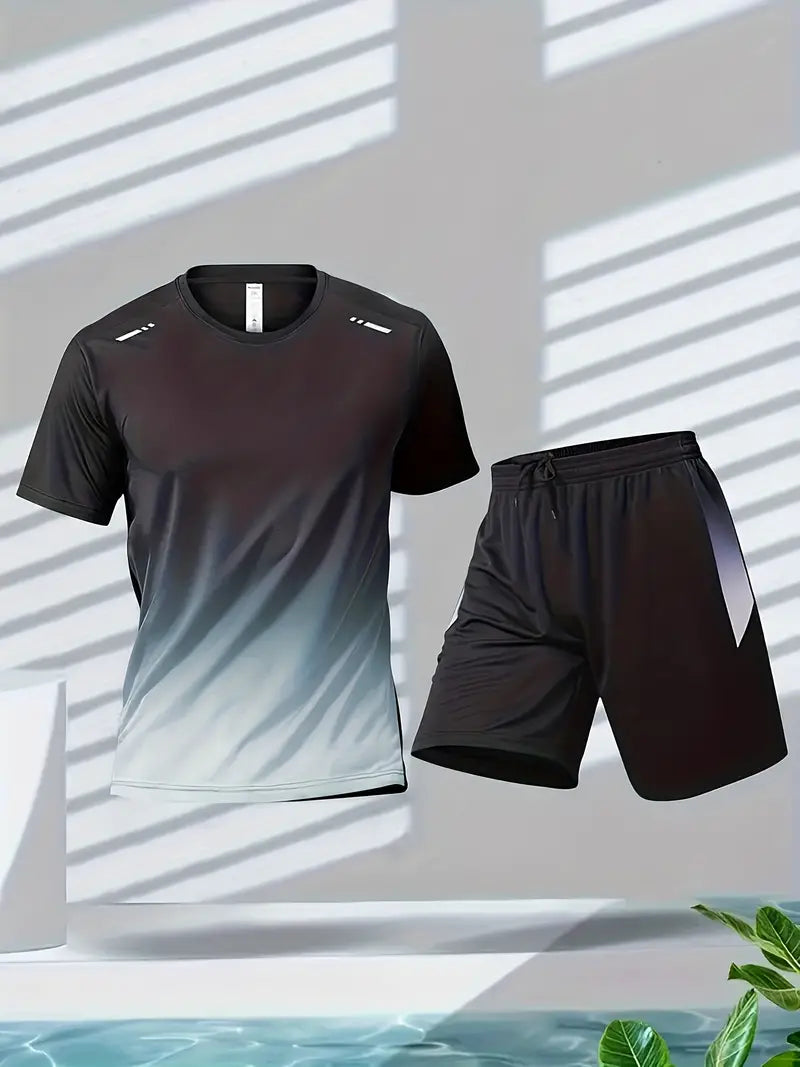 Two-piece breathable men's sports set – Jarek (Buy 1, Get 1 Free)-Black-Green-S-State of Style