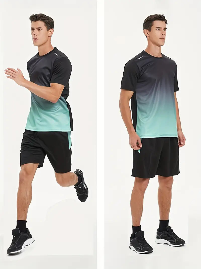 Two-piece breathable men's sports set – Jarek (Buy 1, Get 1 Free)-Black-Green-S-State of Style