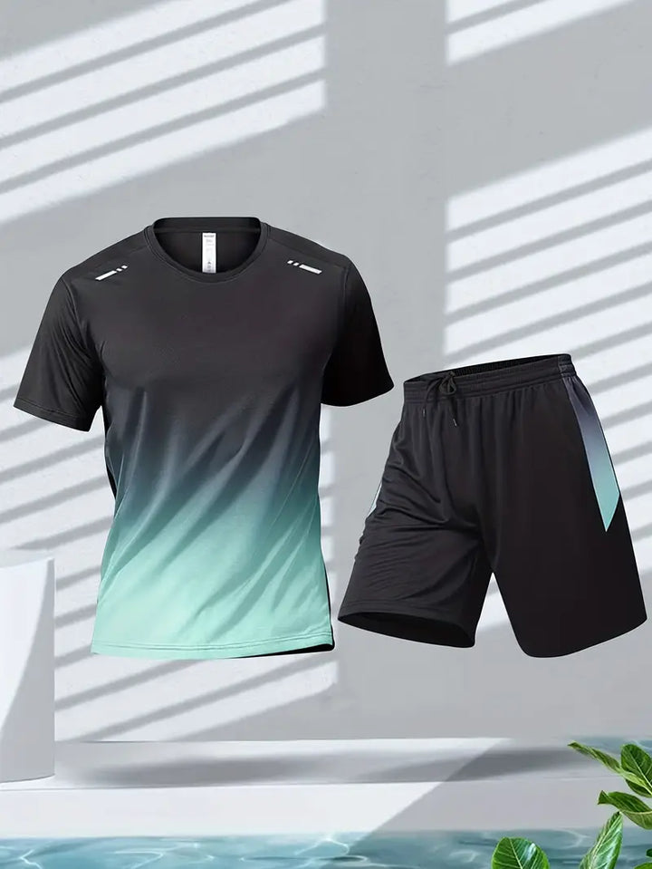Two-piece breathable men's sports set – Jarek (Buy 1, Get 1 Free)-Black-Green-S-State of Style