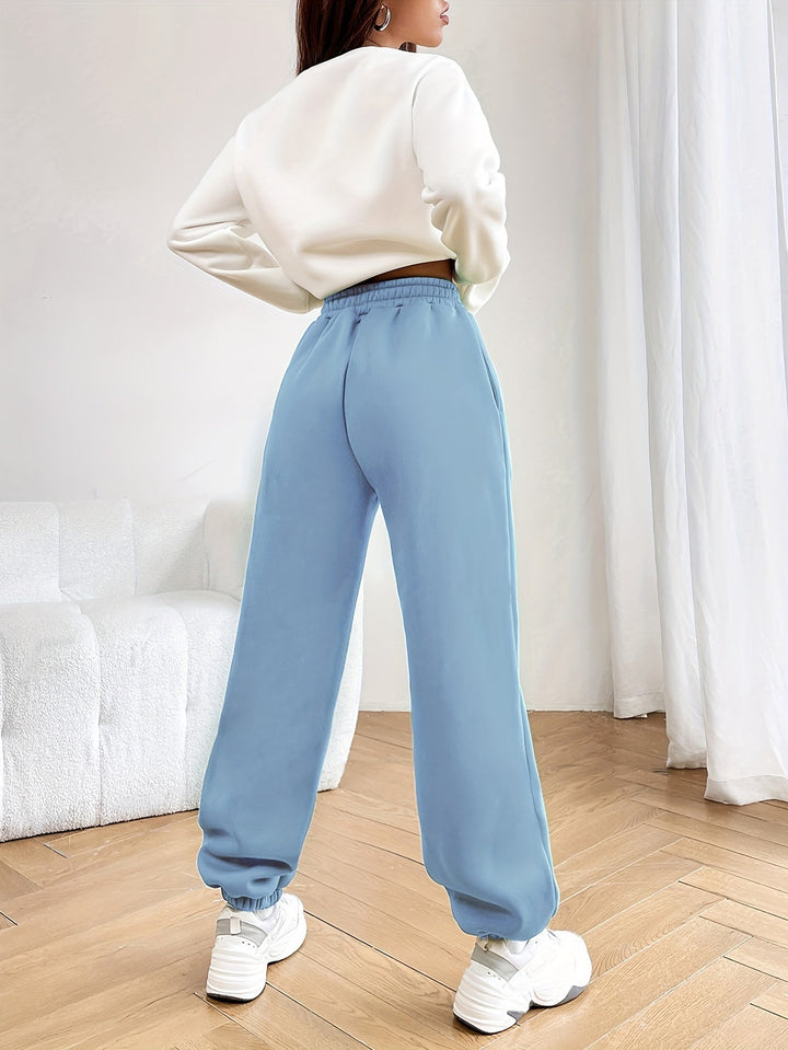 Two-piece Jogging Suit with Trendy Letter Print - Isabelle-Green-S-State of Style