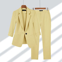 Two-Piece Ladies Suit - Elise-Yellow-S-State of Style