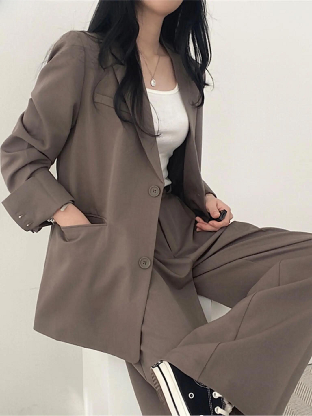 Two-Piece Ladies Suit - Sophie-Black-S-State of Style