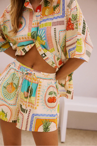 Two-Piece Ladies Summer Set with Retro Fruit Print – Noémie-S-State of Style