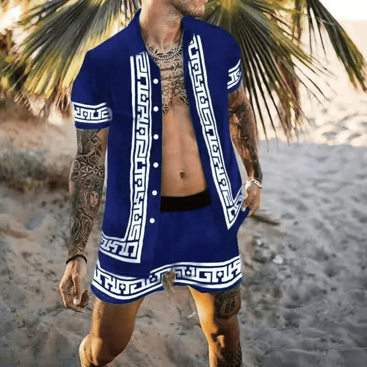Two-piece men's summer set with patchwork print – Malik-Style 6-M-State of Style