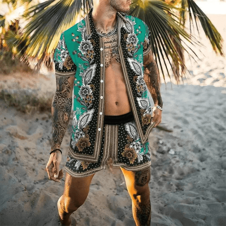 Two-piece men's summer set with patchwork print – Malik-Style 8-M-State of Style