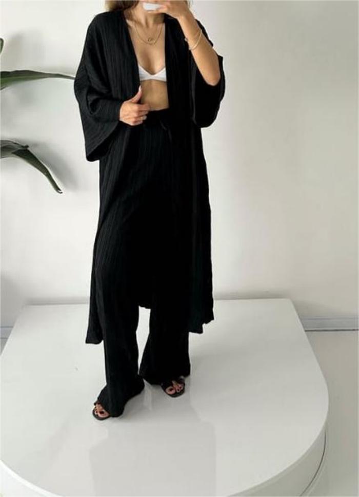 Two-Piece Relax Set with Jacket and Trousers – Alizéa-Black-S-State of Style