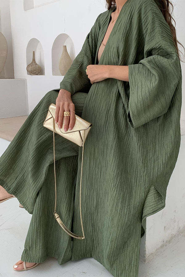 Two-Piece Relax Set with Jacket and Trousers – Alizéa-Green-S-State of Style