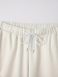 Two-piece set with striped print short-sleeve shirt and shorts - Mateo-Apricot-M-State of Style