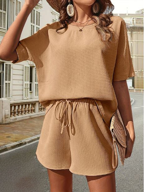 Two-Piece Summer Set for Ladies - Isla-Khaki-S-State of Style