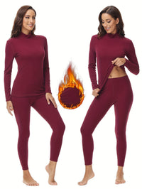 Two-Piece Thermal Set for the Cold Winter Months - Serena-Bordeaux Red-XS-State of Style
