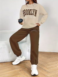Two-Piece Tracksuit with Trendy Letter Print - Isabelle-Green-S-State of Style